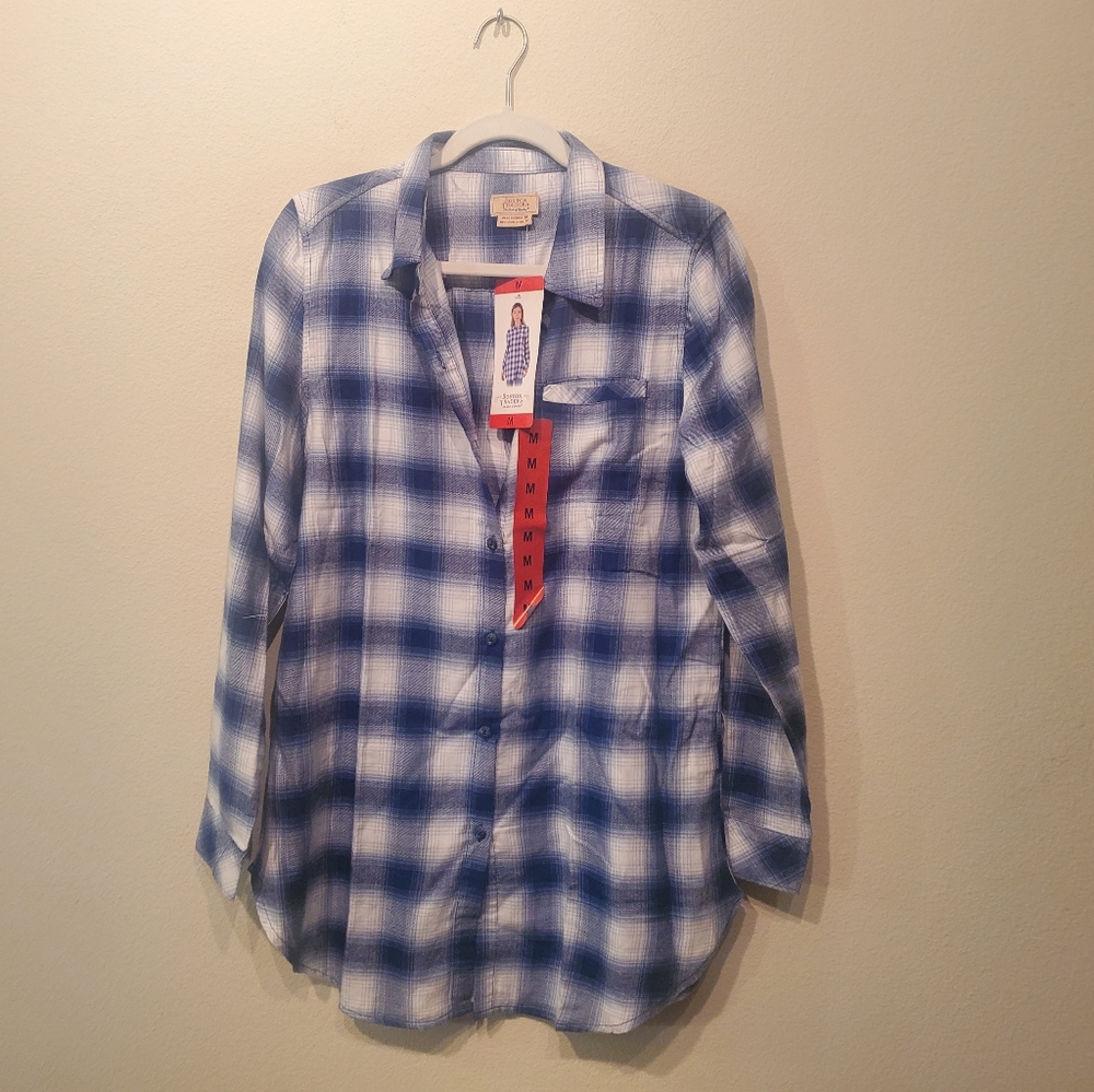 Boston Trader's Blue Oversized Flannel Shirt